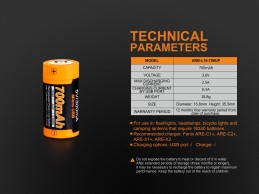 Bateria Fenix 16340 de 700 mAh ARB-L16-700UP